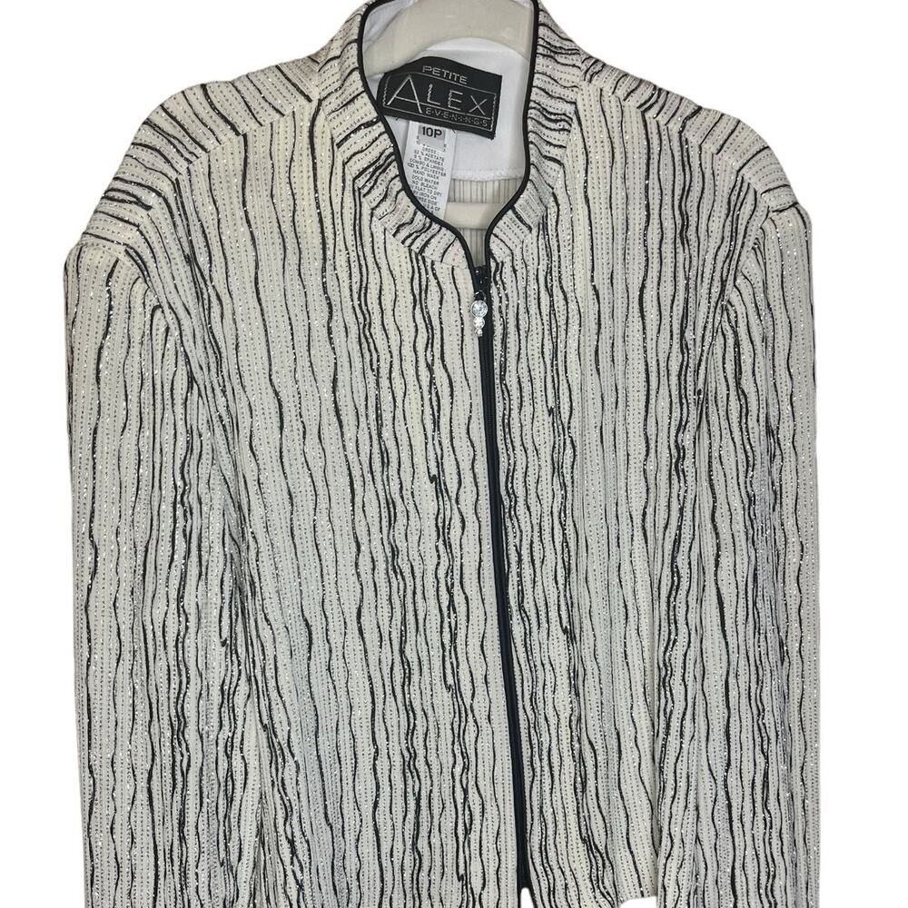 Clearance - Alex Evening Sequined Jacket Black and White 10P
